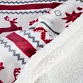 Koc 150x200 cm biało, czerwony z motywem skandynawskim