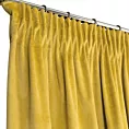 Zasłona musztardowa z miękkiego welwetu 140x250 cm taśma - SUZANA