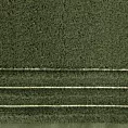 Ręcznik do rąk 30x50 cm bawełniany kolor zielony zdobiony prążkami  z błyszczącej nici 500 g/m2 LUNARI