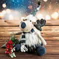 Figurka świąteczna DOLL renifer w zimowym stroju z miękkich tkanin