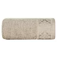 Ręcznik do rąk 30x50 cm bawełniany kolor beżowy z żakardowym wzorem ornamentów 500 g/m2 SARA