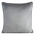 Poszewka na poduszkę 45x45 cm welwetowa kolor grafitowy o delikatnym połysku z ozdobną lamówką GAJA 2