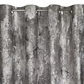 Zasłona welwetowa stalowo, beżowa zdobiona nadrukiem przecieranym 140x250 cm przelotka - ESTER
