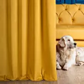 Zasłona szyta na flexach ENYA musztardowa z miękkiej półmatowej tkaniny welwetowej