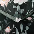 Pościel 160x200 cm bawełna ranforce kolor czarny, szałwiowy z motywem kwiatów ROSITA 1