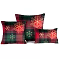 Poszewka na poduszkę 60x60 cm welwetowa czerwono, zielona z motywem świątecznym  STAR