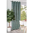 Zasłona welwetowa turkusowa z prążkowanym złotym wzorem 140x250 cm przelotka - AMABEL