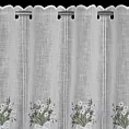 Tkanina firanowa zazdrostka zdobiona haftem drobnych kwiatuszków