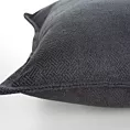 Poszewka na poduszkę 45x45 cm czarna z żakardowej tkaniny z ozdobną wypustką LUNA