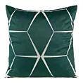 Poszewka na poduszkę 45x45 cm welwetowa ciemnozielona z nadrukiem geometrycznym BLINK 28
