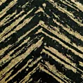 Zasłona czarno, złota z błyszczącym złotym nadrukiem z welwetu 140x250 cm przelotka - SARA