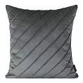 Poszewka na poduszkę 45x45 cm welwetowa stalowa z geometrycznym przeszywanym wzorem NALA Eurofirany Premium