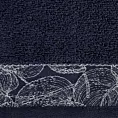 Ręcznik kąpielowy 70x140 cm bawełniany kolor granatowy,srebrny z żakardową bordiurą w liście 400 g/m2 AGIS