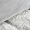 Pościel 220x200 cm z polaru kolor biały, srebrny z wytłaczanym wzorem FLANO