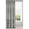 Zasłona welwetowa stalowa zdobiona falbanami 140x250 cm taśma - CHARLOTTE