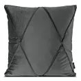 Poszewka na poduszkę 45x45 cm welwetowa stalowa z geometrycznym przeszywanym wzorem NALA 1 Eurofirany Premium