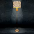 LIMITED COLLECTION Lampa stojąca LUNA 3 z podstawą łączącą szkło i metal oraz welwetowy abażur
