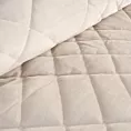 Narzuta welwetowa kremowa 170x210 cm z geometrycznym przeszyciem RIA 6