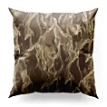 Poszewka szyta brązowo złocista z tkaniny welwetowej ze złotym marmurkowym nadrukiem