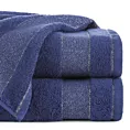 Ręcznik kąpielowy 70x140 cm bawełniany kolor granatowy z ozdobną bordiurą 500 g/m2 NESSY