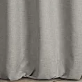 Zasłona szyta na taśmie 5 cm GEONOA szara z miękkiej tkaniny o naturalnym charakterze z widocznym ozdobnym splotem