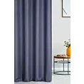 Zasłona szyta na taśmie 5 cm granatowa z tkaniny trudnopalnej, zaciemniającej, typu blackout z efektem melanżu