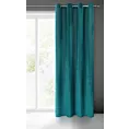 Zasłona ciemnoturkusowa z błyszczącego strukturalnego welwetu 140x250 cm przelotka - LUSSI