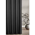 Zasłona szyta na taśmie 5 cm czarna z tkaniny w stylu eko o naturalnym splocie
