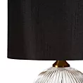 Lampa stołowa nocna czarno, złota IVY z szklana okrągłą podstawą