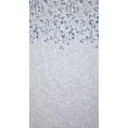 Zasłona biało, granatowa z wzorem kwitnących gałązek z delikatnej etaminy 140x250 cm przelotka - ANA