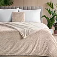 Koc 150x200 cm beżowy, z miękkiej tkaniny futerkowej z efektem 3D KATE