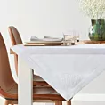 Bieżnik na stół biały 85x85 ELEN zdobiony ozdobną kantą i haftowaną koronką EUROFIRANY PREMIUM