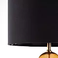 Lampa stojąca do pokoju czarno, złota LEONA z matowym abażurem