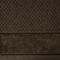 Ręcznik kąpielowy 50x90 cm bawełniany kolor ciemnobrązowy o strukturze krateczki z szeroką welurową bordiurą 500 g/m2 FRIDA