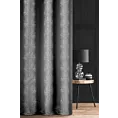 Zasłona szyta na taśmie 5 cm SORENTO grafitowo srebrna z tkaniny w szerokie połyskliwe pasy