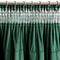 Zasłona welwetowa ciemnozielona zdobiona falbanami 140x270 cm taśma - AURA