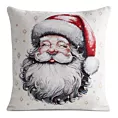 Poszewka na poduszkę świąteczna 45x45 cm gobelinowa z tkanym wzorem mikołaja