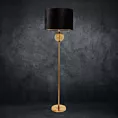 Lampa stojąca do pokoju czarno, złota LEONA z welwetowym abażurem