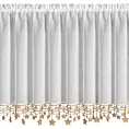 Zazdrostka biało, złota z etaminy zdobiona świątecznymi gwiazdkami 150x90 cm tunel - XMAS