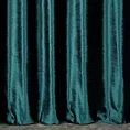 Zasłona szyta na taśmie 5 cm SAFARI 1 ciemnoturkusowa z miękkiej welwetowej tkaniny z połyskiem i poziomym prążkiem