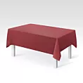 Obrus szyty bordowy z gładkiej zaciemniającej tkaniny typu dimout