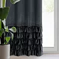 Zasłona welwetowa czarna zdobiona falbanami i lśniącymi akcentami 140x250 cm przelotka - CARLI