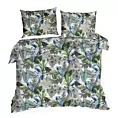 Pościel 160x200 cm bawełniana kolor zielony, biały z wzorem egzotycznych liści DAVOS