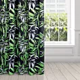 Zasłona welwetowa czarno, zielona w stylu botanic 140x270 cm taśma - ZOJA - Pierre Cardin