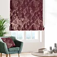Roleta rzymska bordowo złocista z tkaniny welwetowej ze złotym marmurkowym nadrukiem