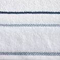 Ręcznik kąpielowy 50x90 cm bawełniany kolor biały z welwetową bordiurą i kontrastującymi paseczkami 500 g/m2 NEL