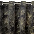 Zasłona czarna w złote kwiaty z błyszczącego welwetu 140x250 cm przelotka - STELLA