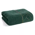 Ręcznik kąpielowy 50x90 cm bawełniany kolor ciemnozielony zdobiony błyszcząca nicią CLEO