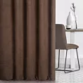 Zasłona szyta na taśmie 5 cm DORA - HIT ciemnobrązowa z miękkiej tkaniny o welurowej strukturze