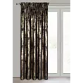 Zasłona welwetowa czarno, złota zdobiona przecieranym wzorem 140x270 cm taśma - RENIA
